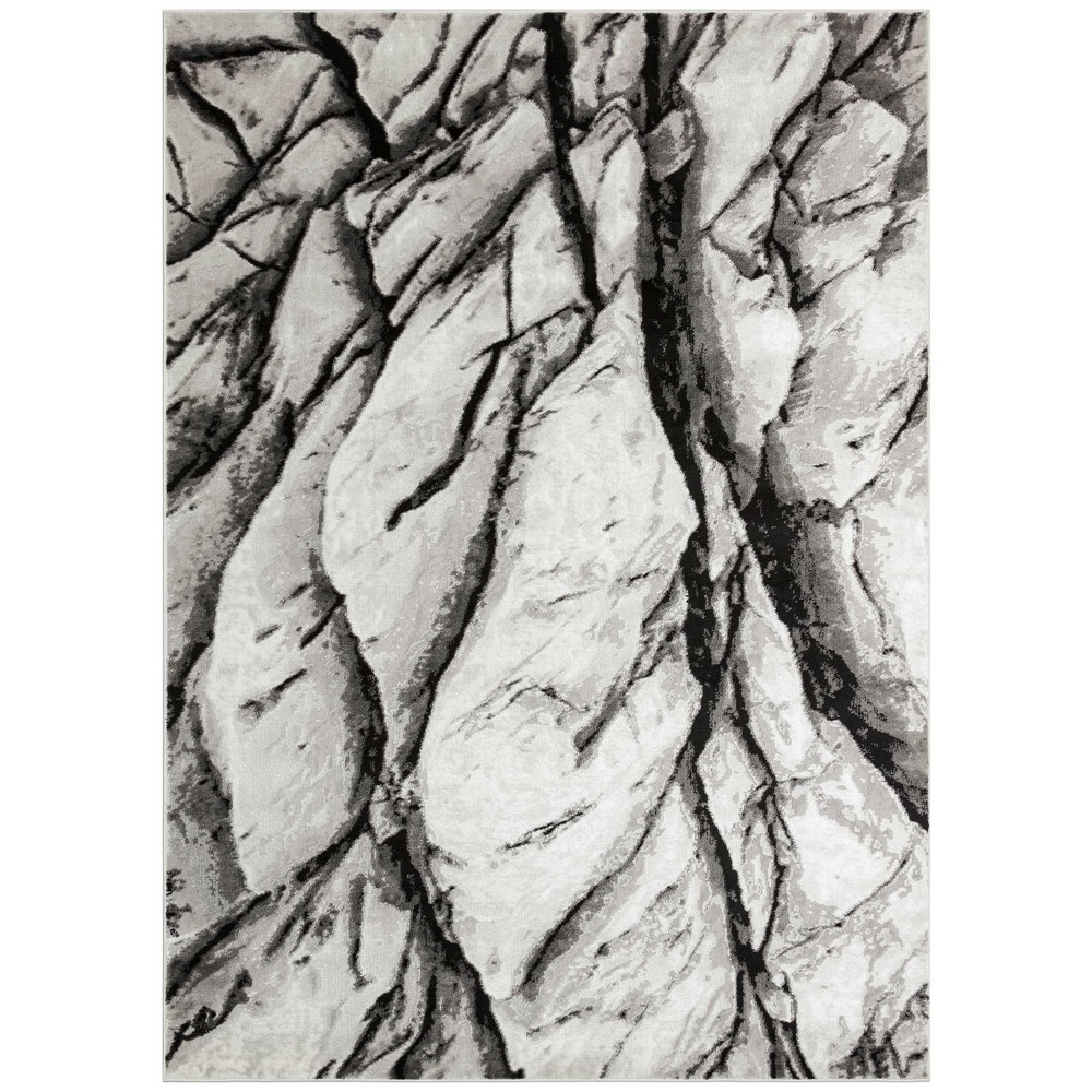 Blaze BLZ04 Abstract Marble Rugs in Silver Grey